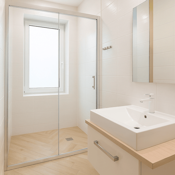 Mampara Ajustable de Ducha LENS 120-140 cm Transparente/Cromado 1