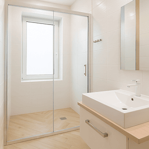 Mampara Ajustable de Ducha LENS 140-160 cm Transparente/Cromado