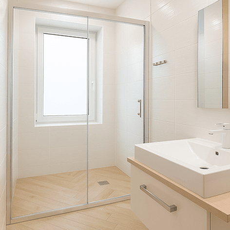 Mampara Ajustable de Ducha LENS 160-180 cm Transparente/Cromado 1