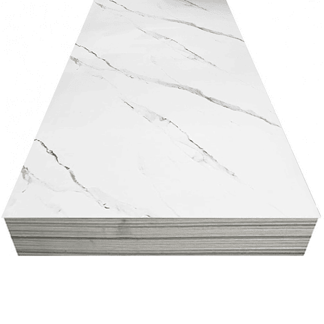 Plancha Decorativa PVC UV Blanco Mármol Carrara 244x122 cm / 2.5mm (Despachos sólo a RM) 1