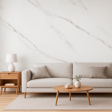 Plancha Decorativa PVC UV Blanco Mármol Carrara 244x122 cm / 2.5mm (Despachos sólo a RM) 4