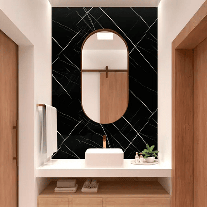 Plancha Decorativa PVC UV Negro Mármol Raize 244x122 cm / 2.5mm (Despachos sólo a RM) 4