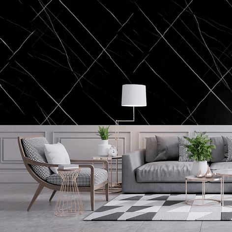 Plancha Decorativa PVC UV Negro Mármol Raize 244x122 cm / 2.5mm (Despachos sólo a RM) 5