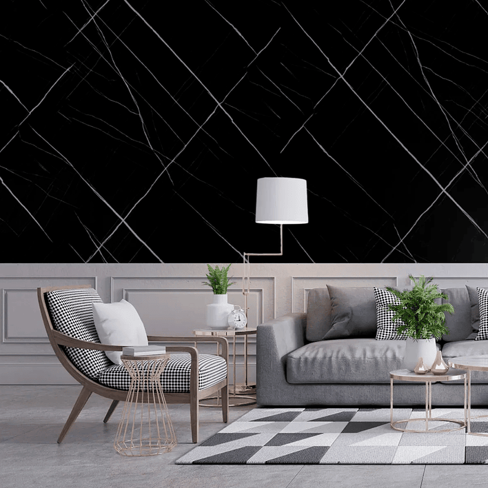 Plancha Decorativa PVC UV Negro Mármol Raize 244x122 cm / 2.5mm (Despachos sólo a RM) 5