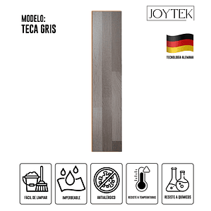 Piso Flotante Teca Gris Resistente al Agua 122x20 cm | 8 mm | 2.47 m2 (1 Caja 10 Uni)