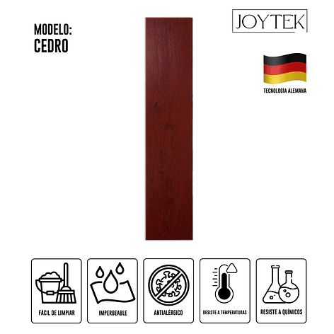 Piso Flotante Cedro Resistente al Agua 122x20 cm | 8 mm | 2.47 m2 (1 Caja 10 Uni) 1