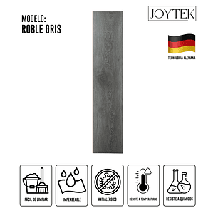 Piso Flotante Roble Gris Resistente al Agua 122x20 cm | 8 mm | 2.47 m2 (1 Caja 10 Uni)