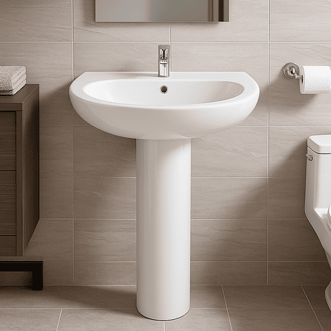 Lavamanos de Pedestal Joytek LP3004 Color Blanco | 86x52,5x43,5 cm 2