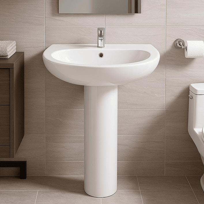 Lavamanos de Pedestal Joytek LP3004 Color Blanco | 86x52,5x43,5 cm 2