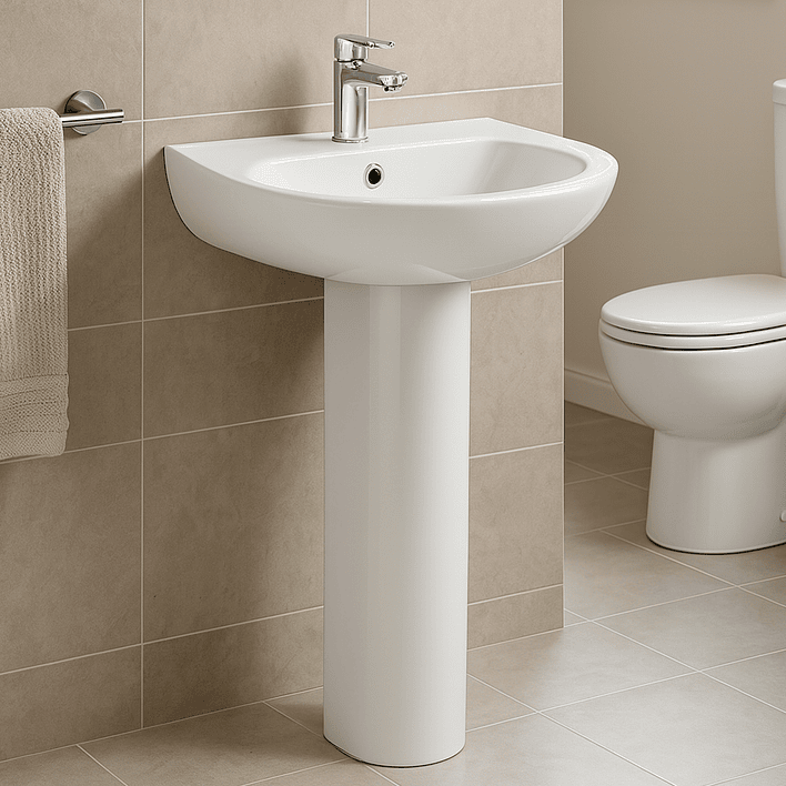 Lavamanos de Pedestal Joytek LP3004 Color Blanco | 86x52,5x43,5 cm 3