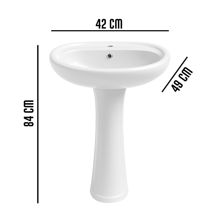 Lavamanos de Pedestal Joytek LP2005 Color Blanco | 84x49x42 cm 6