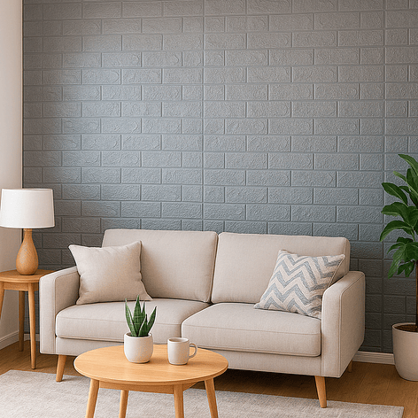 Lámina Papel Mural 3d Autoadhesivas 77x70cm Gris (1 Unidad) 3