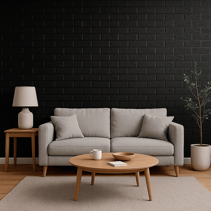 Lámina Papel Mural 3d Autoadhesivas 77x70cm Black (1 Unidad) 3