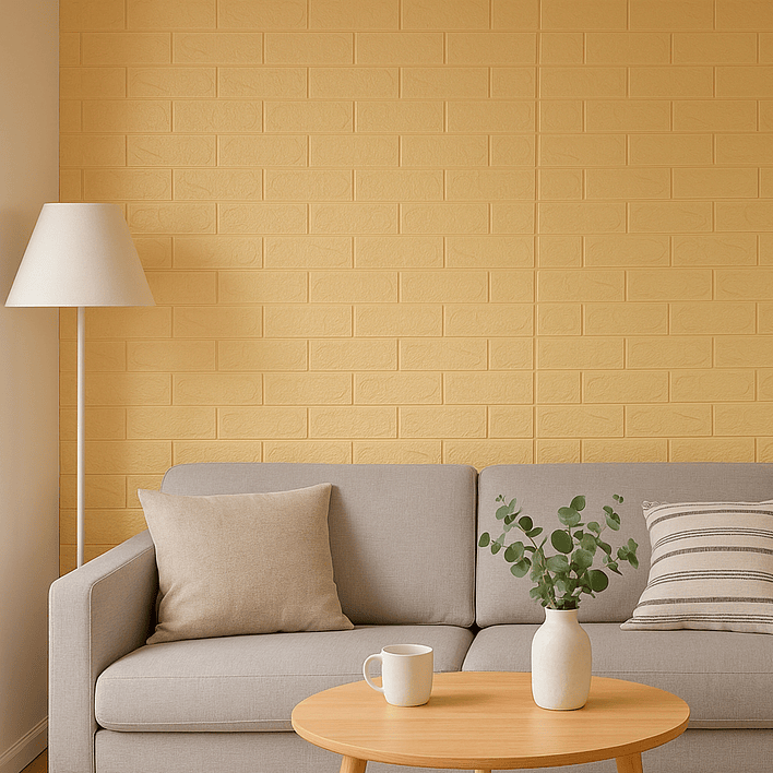 Lámina Papel Mural 3d Autoadhesivas 77x70cm Amarillo (1 Unidad) 4