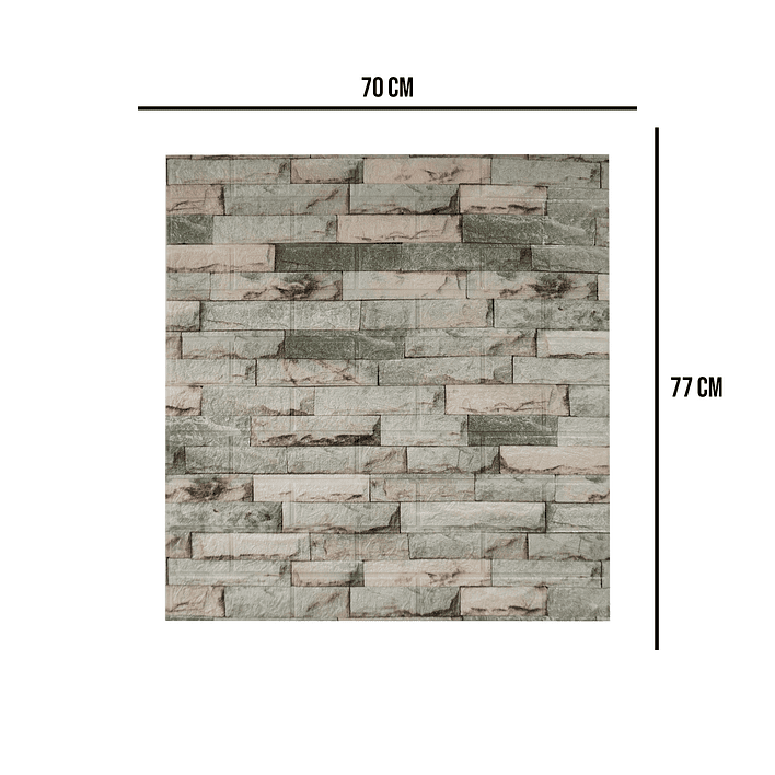 Lámina Papel Mural 3d Autoadhesivas 77x70cm Piedra Clara (1 Unidad) 5