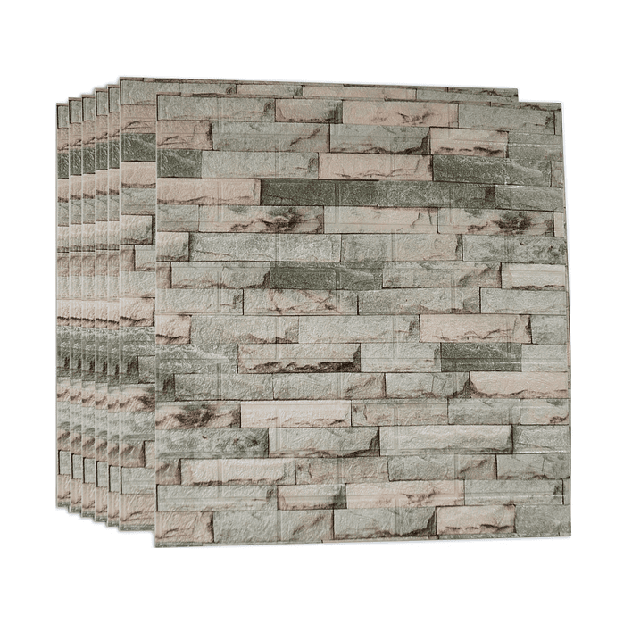 Lámina Papel Mural 3d Autoadhesivas 77x70cm Piedra Clara (1 Unidad) 2