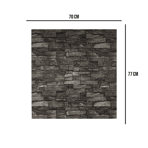 Lámina Papel Mural 3d Autoadhesivas 77x70cm Piedra Oscura (1 Unidad) 5