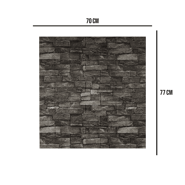 Lámina Papel Mural 3d Autoadhesivas 77x70cm Piedra Oscura (1 Unidad) 5