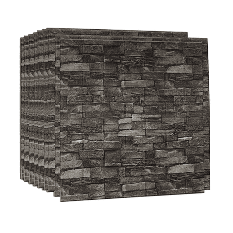 Lámina Papel Mural 3d Autoadhesivas 77x70cm Piedra Oscura (1 Unidad) 2