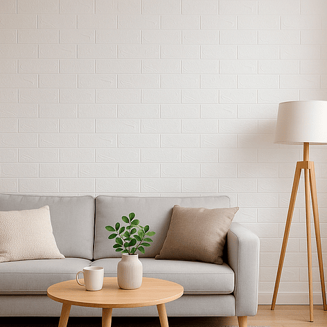 Lámina Papel Mural 3d Autoadhesivas 77x70cm Blanco (1 Unidad) 3