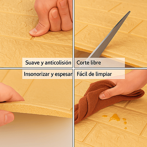 Lámina Papel Mural 3d Autoadhesivas 77x70cm Amarillo (1 Unidad) 5