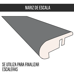 Cubrejunta Nariz de Escala MDF JOYTEK Olmo Grey 240x5,5x1,8 cm
