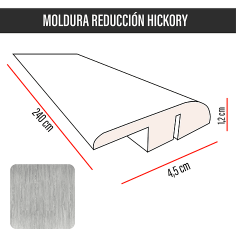 Cubrejunta de Reducción MDF JOYTEK Hickory 240x4,5x1,2 cm 3