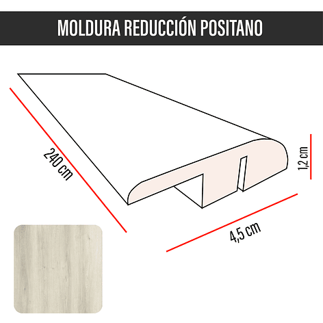 Cubrejunta de Reducción MDF JOYTEK Positano 40x4,5x1,2 cm 3