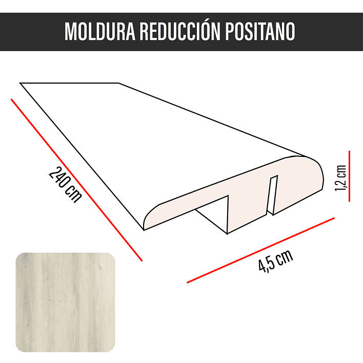 Cubrejunta de Reducción MDF JOYTEK Positano 40x4,5x1,2 cm 3
