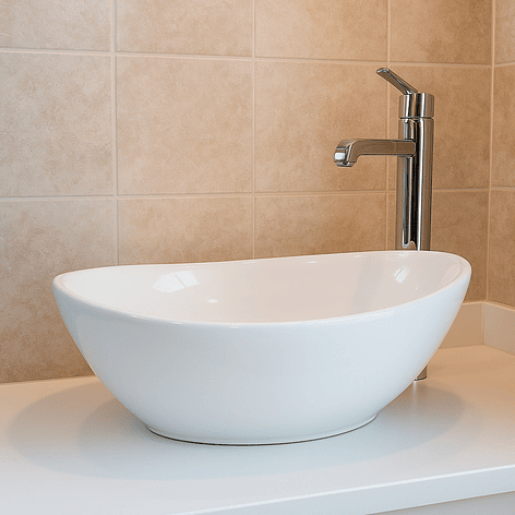 Lavamanos Ovalado Sobreponer Joytek 8020 Blanco | 41,5x33x13 cm 2