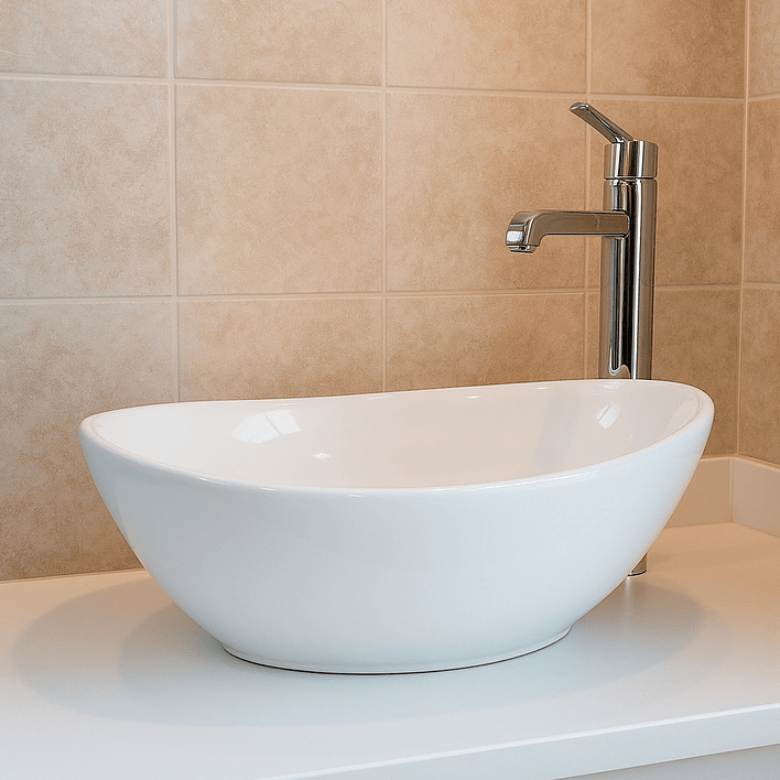 Lavamanos Ovalado Sobreponer Joytek 8020 Blanco | 41,5x33x13 cm 2