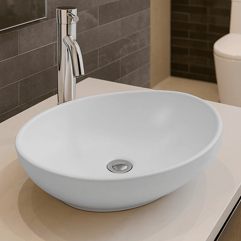 Lavamanos Ovalado Sobreponer Joytek 8020 Blanco | 41,5x33x13 cm 5