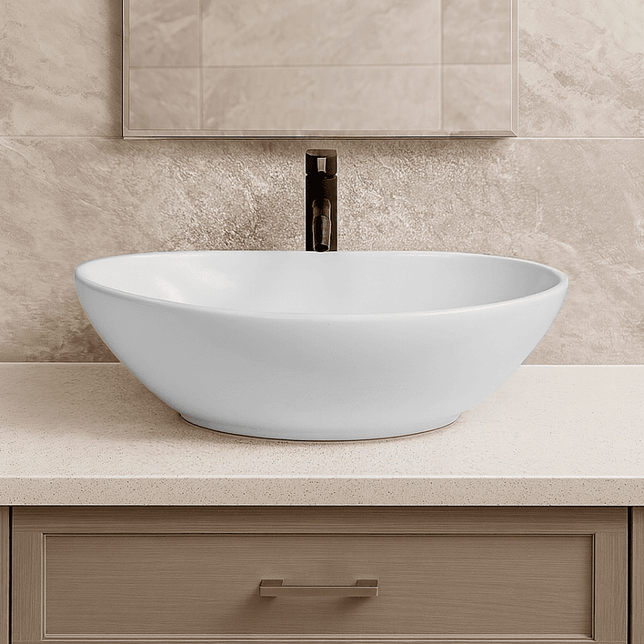 Lavamanos Ovalado Sobreponer Joytek 8020 Blanco | 41,5x33x13 cm 3