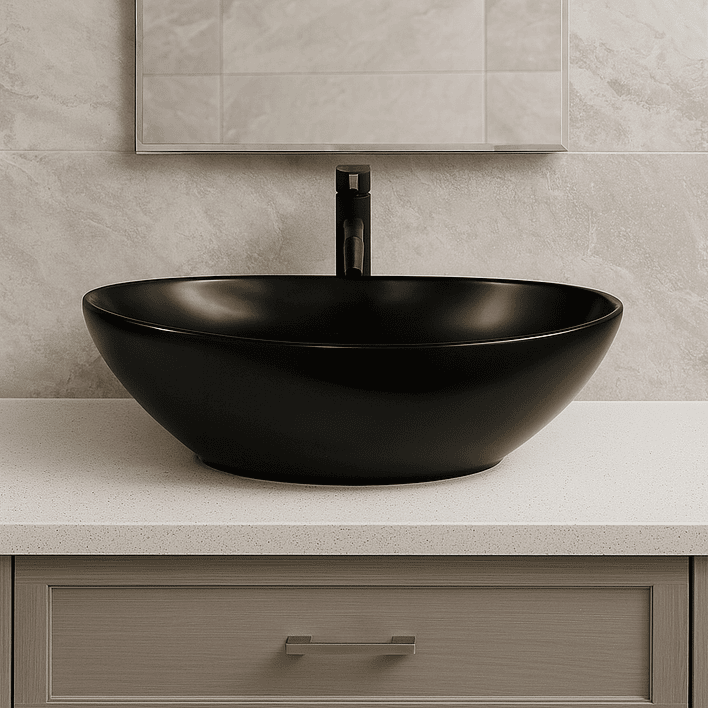 Lavamanos Ovalado Sobreponer Joytek 8020 Negro | 41,5x33x13 cm 5