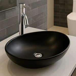 Lavamanos Ovalado Sobreponer Joytek 8020 Negro | 41,5x33x13 cm