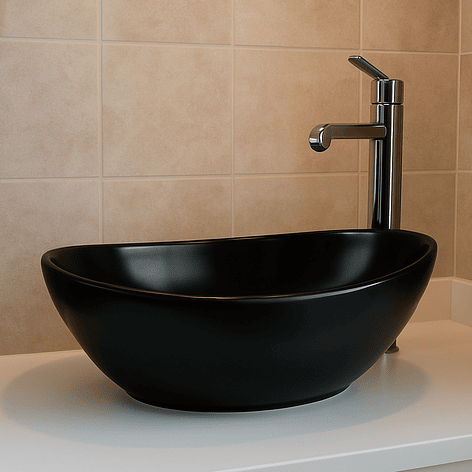 Lavamanos Ovalado Sobreponer Joytek 8020 Negro | 41,5x33x13 cm 3