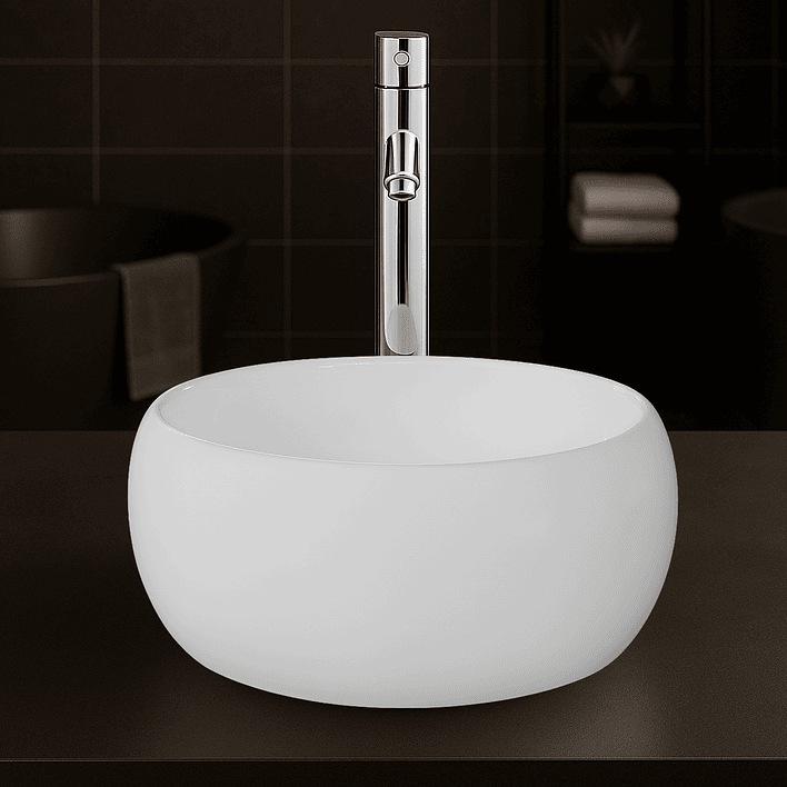 Lavamanos Redondo Sobreponer Joytek 822 Blanco | 40x16 cm 5