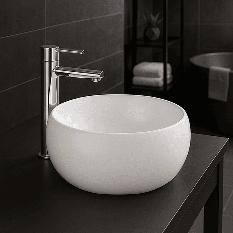 Lavamanos Redondo Sobreponer Joytek 822 Blanco | 40x16 cm 4