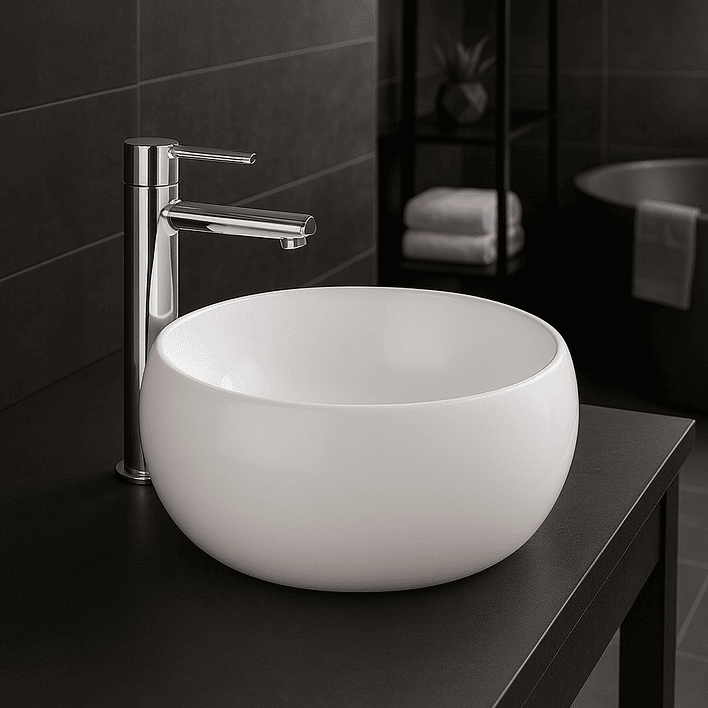 Lavamanos Redondo Sobreponer Joytek 822 Blanco | 40x16 cm 4