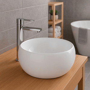 Lavamanos Redondo Sobreponer Joytek 822 Blanco | 40x16 cm