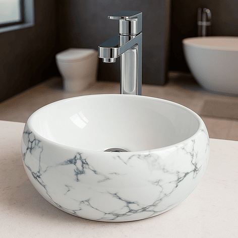 Lavamanos Redondo Sobreponer Joytek 822 Carrara | 40x16 cm 2