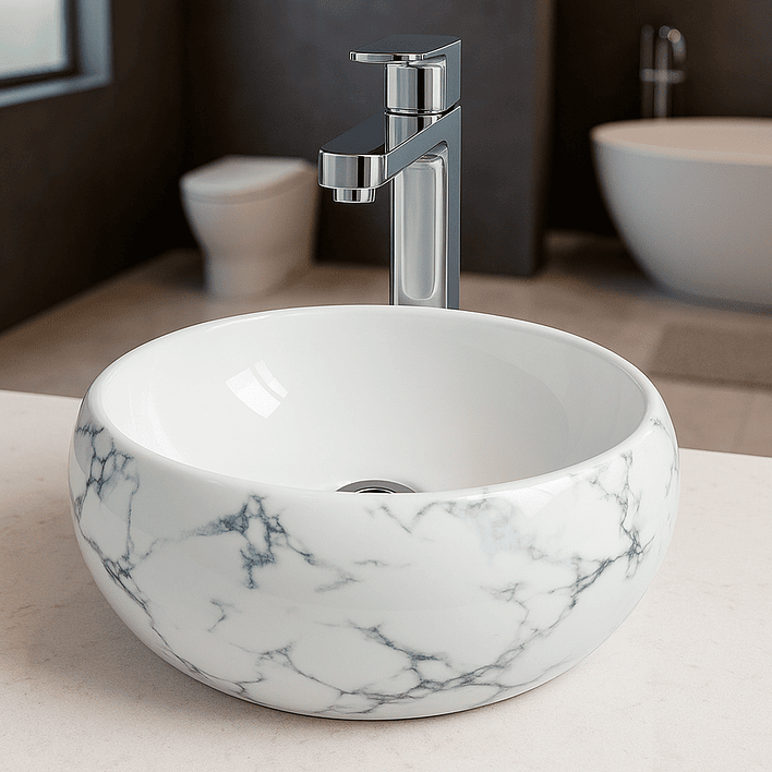 Lavamanos Redondo Sobreponer Joytek 822 Carrara | 40x16 cm 2