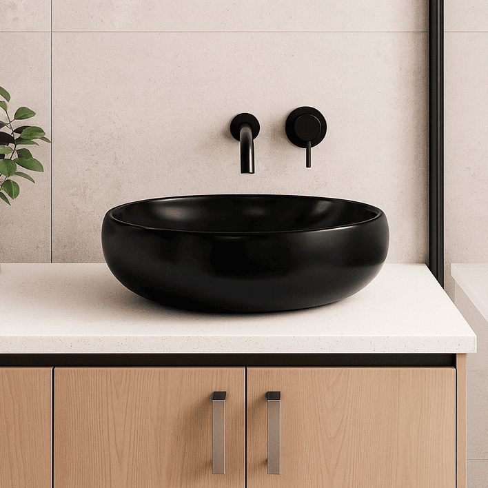 Lavamanos Ovalado Sobreponer Joytek 880 Negro | 48x34x15 cm 5