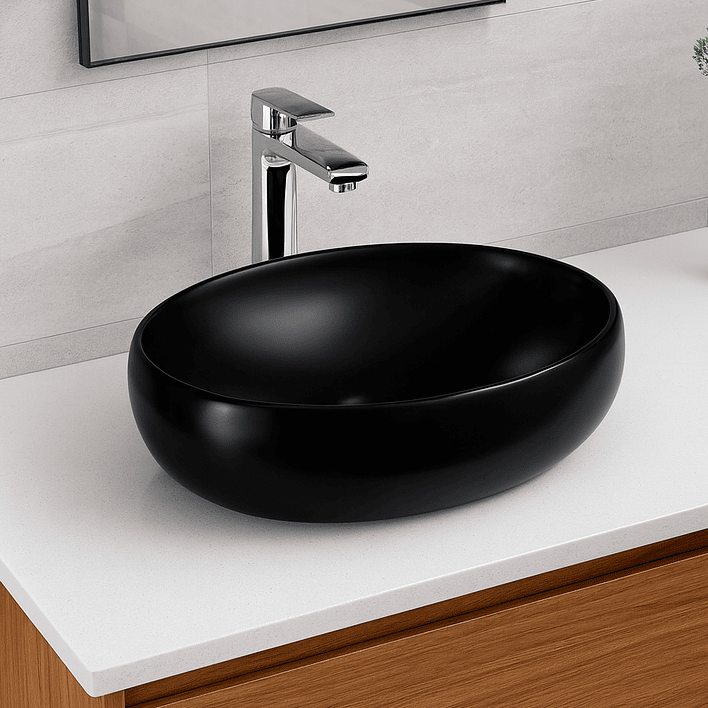Lavamanos Ovalado Sobreponer Joytek 880 Negro | 48x34x15 cm 4