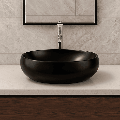 Lavamanos Ovalado Sobreponer Joytek 880 Negro | 48x34x15 cm 2