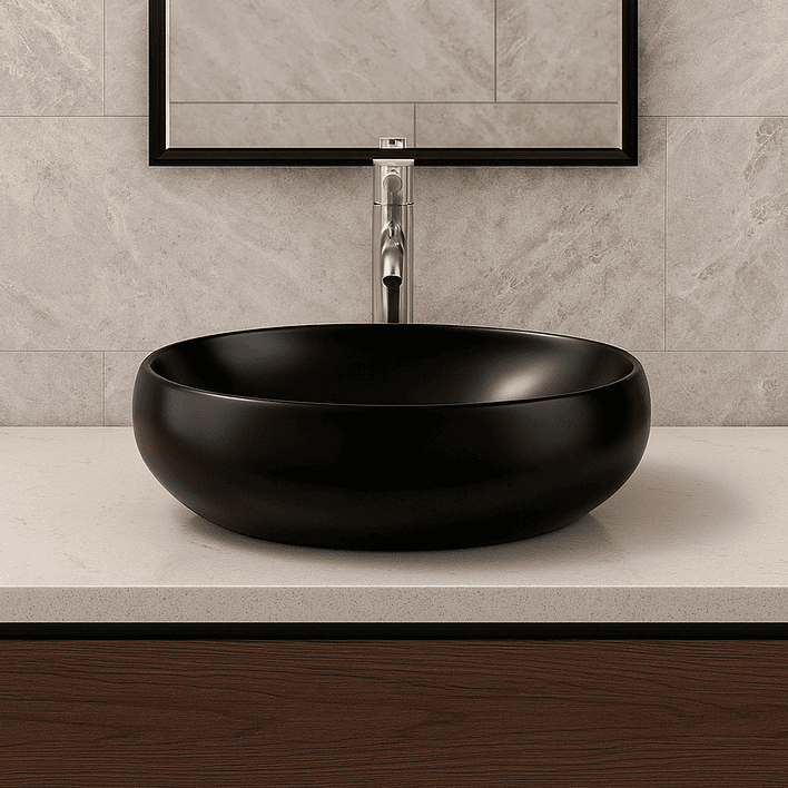 Lavamanos Ovalado Sobreponer Joytek 880 Negro | 48x34x15 cm 2