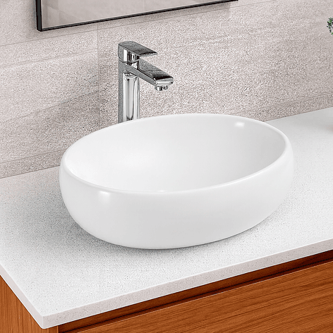 Lavamanos Ovalado Sobreponer Joytek 880 Blanco | 48x34x15 cm 4