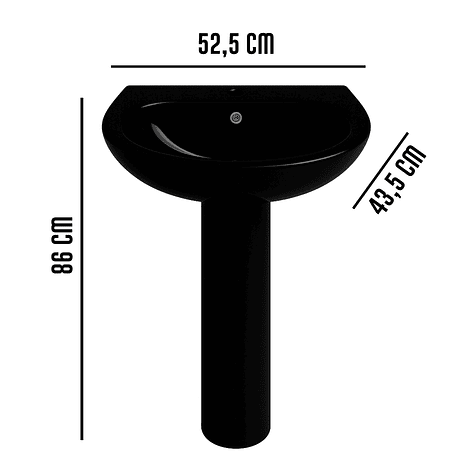 Lavamanos de Pedestal Joytek LP3004 Color Negro | 86x52,5x43,5 cm 6