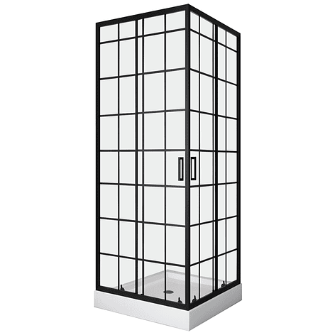 Shower Door Joytek Recto Cuadros Negros 70x70x198cm (Incluye Receptáculo) 2