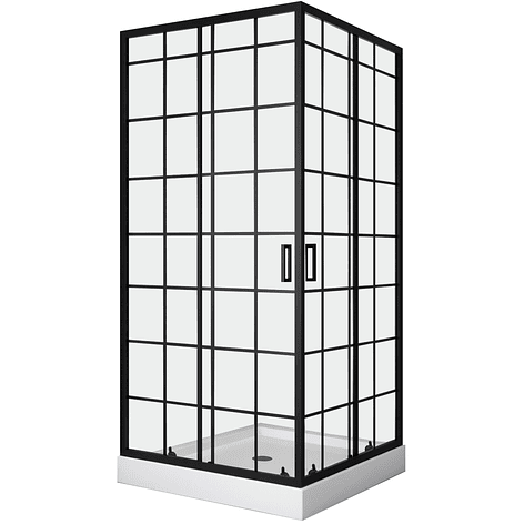 Shower Door Joytek Recto Cuadros Negros 90x90x198cm (Incluye Receptáculo) 3
